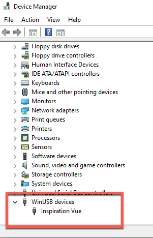 Inspiration Vue Device Manager