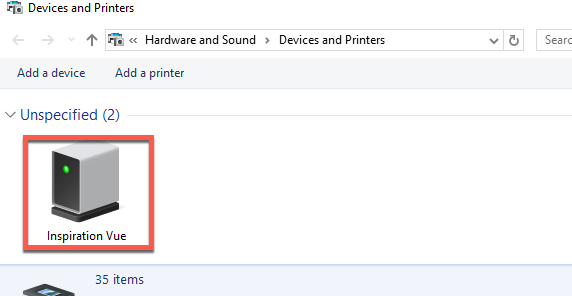 Inspiration Vue Devices and Printers